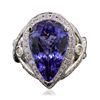 Image 3 : 14KT White Gold 7.40ct GIA Certified Tanzanite and Diamond Ring