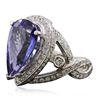 Image 4 : 14KT White Gold 7.40ct GIA Certified Tanzanite and Diamond Ring