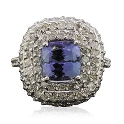 14KT White Gold 3.08ct Tanzanite and Diamond Ring