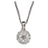 Image 3 : 14KT White Gold 1.07ctw Diamond Pendant With Chain