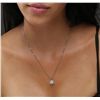 Image 5 : 14KT White Gold 1.07ctw Diamond Pendant With Chain
