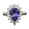 Image 3 : 14KT White Gold 2.66ct Tanzanite and Diamond Ring