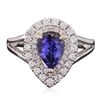 Image 3 : 14KT White Gold 1.22ct Tanzanite and Diamond Ring