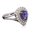 Image 4 : 14KT White Gold 1.22ct Tanzanite and Diamond Ring