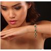 Image 1 : 14KT Yellow Gold 17.40ctw Emerald and Diamond Bracelet