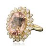Image 4 : 14KT Yellow Gold 9.60ct Morganite and Diamond Ring