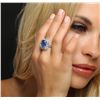 Image 5 : 18KT White Gold GRS Certified 9.57ct Sapphire and Diamond Ring