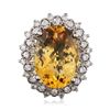 Image 3 : 14KT White Gold 11.31ct Citrine and Diamond Ring