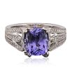 Image 1 : 18KT White Gold 2.42ct Tanzanite and Diamond Ring