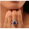 Image 2 : 14KT White Gold 4.44ct Tanzanite and Diamond Ring