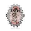 Image 3 : 14KT White Gold 7.90ct Morganite and Diamond Ring