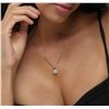 Image 2 : 14KT White Gold 0.96ctw Diamond Pendant With Chain