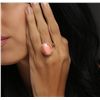 Image 5 : 14KT Rose Gold 15.23ct Coral and Diamond Ring
