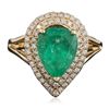 Image 1 : 14KT Two-Tone Gold 3.27ct Emerald and Diamond Ring