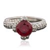 Image 2 : 14KT White Gold 1.63ct Ruby and Diamond Ring