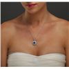 Image 2 : 18KT White Gold 3.29ct Tanzanite and Diamond Pendant With Chain