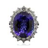 Image 3 : 14KT White Gold 21.21ct Tanzanite and Diamond Ring