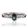 Image 1 : 18KT White Gold 0.46ct Alexandrite and Diamond Ring