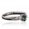 Image 2 : 18KT White Gold 0.46ct Alexandrite and Diamond Ring