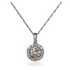 Image 2 : 14-18KT White Gold 0.79ctw Diamond Pendant With Chain