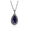 Image 3 : 18KT White Gold 8.69ct Tanzanite and Diamond Pendant With Chain