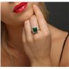 Image 2 : 14KT Two-Tone Gold 3.76ct Emerald and Diamond Ring