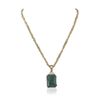 Image 3 : 14KT Yellow Gold GIA Certified 38.72ct Emerald and Diamond Pendant With Chain