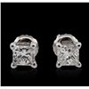 Image 1 : 14KT White Gold 1.11ctw Diamond Solitaire Earrings