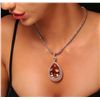 Image 1 : 14KT Rose Gold 57.46ct GIA Certified Morganite and Diamond Pendant With Chain