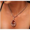 Image 2 : 14KT Rose Gold 57.46ct GIA Certified Morganite and Diamond Pendant With Chain