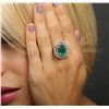 Image 5 : 14KT White Gold 3.16ct Emerald and Diamond Ring