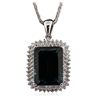 Image 3 : 14KT White Gold 44.43ct Topaz and Diamond Pendant With Chain