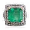 Image 3 : 14KT White Gold 11.78ct Emerald and Diamond Ring