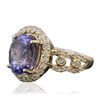 Image 4 : 14KT Yellow Gold 3.79ct Tanzanite and Diamond Ring