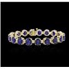 Image 3 : 14KT Yellow Gold 31.25ctw Corundum and Diamond Bracelet