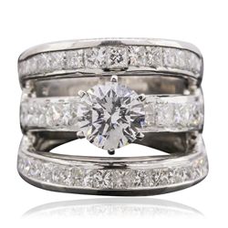 18KT White Gold 4.09ctw Diamond Ring