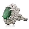 Image 4 : 14KT White Gold 3.15ct Emerald and Diamond Ring