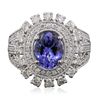 Image 3 : 14KT White Gold 1.95ct Tanzanite and Diamond Ring