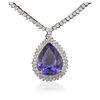 Image 3 : 14KT White Gold 11.55ct GIA Certified Tanzanite and Diamond Necklace