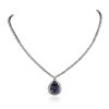 Image 4 : 14KT White Gold 11.55ct GIA Certified Tanzanite and Diamond Necklace