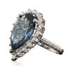 Image 4 : 14KT White Gold 13.02ct Topaz and Diamond Ring