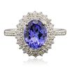 Image 3 : 14KT White Gold 1.92ct Tanzanite and Diamond Ring