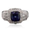 Image 1 : 14KT White Gold 3.23ct Sapphire and Diamond Ring