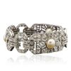 Image 3 : 18KT White Gold 11.58ctw Diamond and Pearl Bracelet