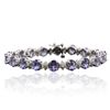 Image 3 : 14KT White Gold 12.41ctw Tanzanite and Diamond Bracelet
