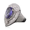 Image 4 : 18KT White Gold 4.81ct Tanzanite and Diamond Ring
