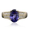 Image 1 : 14KT Yellow Gold 2.20ct Tanzanite and Diamond Ring