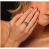 Image 1 : 14KT Rose Gold 2.01ct Emerald and Diamond Ring