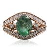 Image 3 : 14KT Rose Gold 2.01ct Emerald and Diamond Ring