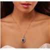 Image 1 : 14KT Yellow Gold 4.20ct Tanzanite and Diamond Pendant With Chain